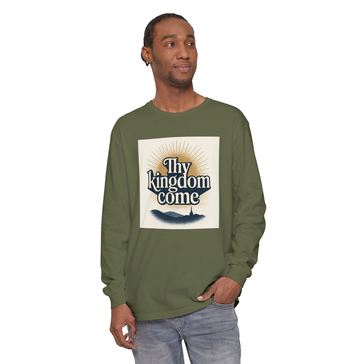 Send Me Garment-Dyed Long Sleeve Shirt - Here Am I! Send Me! Tee