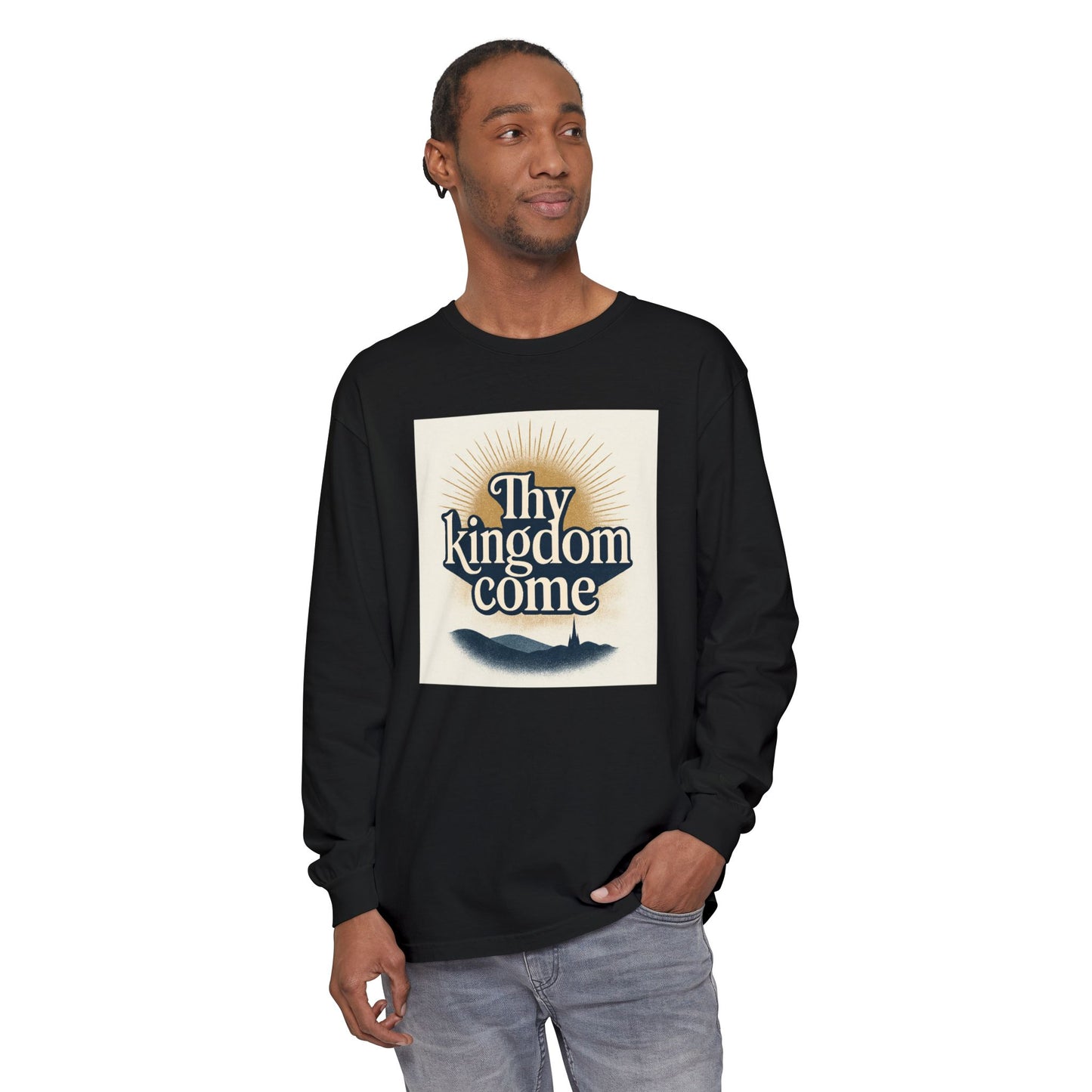 Send Me Garment-Dyed Long Sleeve Shirt - Here Am I! Send Me! Tee