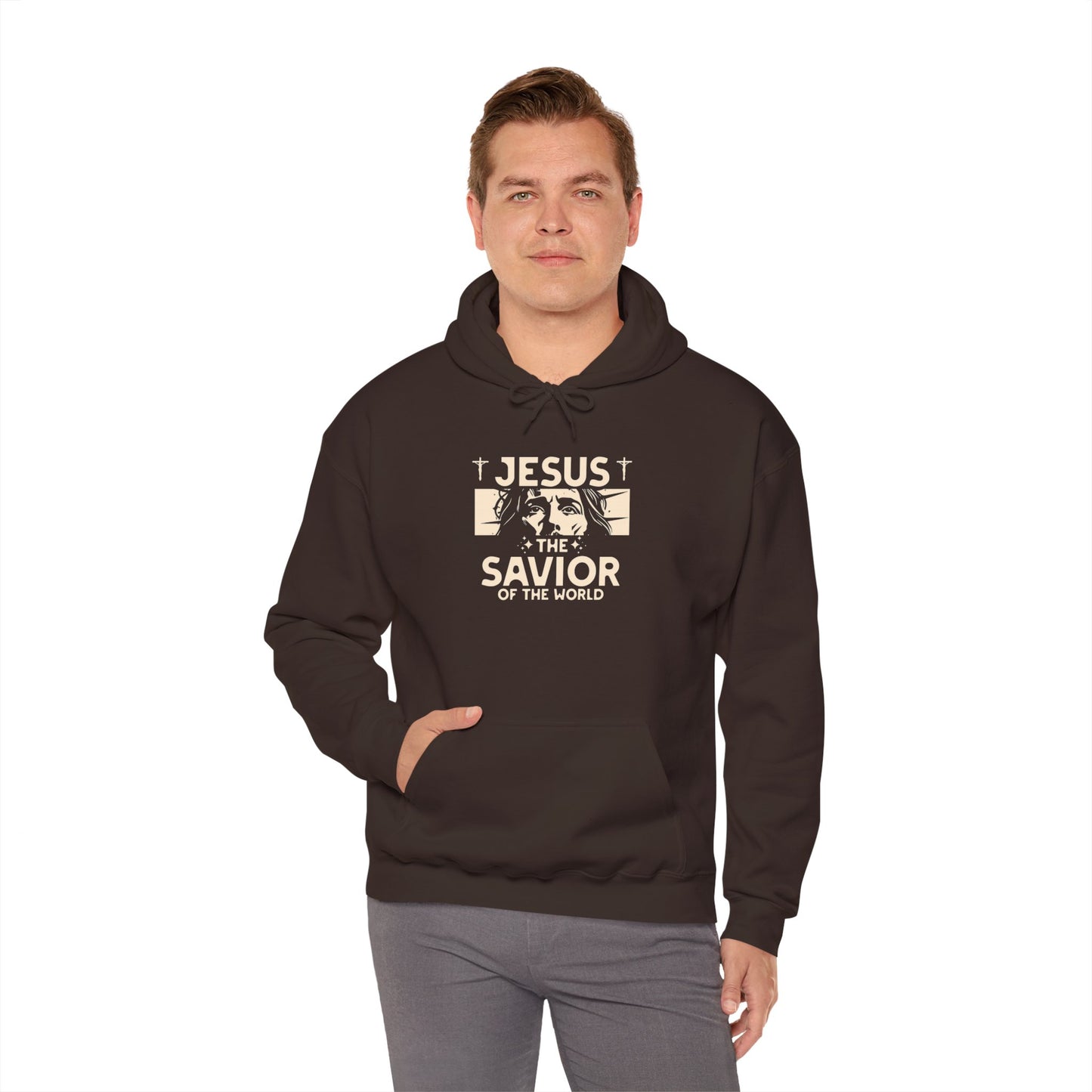 JESUS SAVIOR Motivational Hooded Sweatshirt