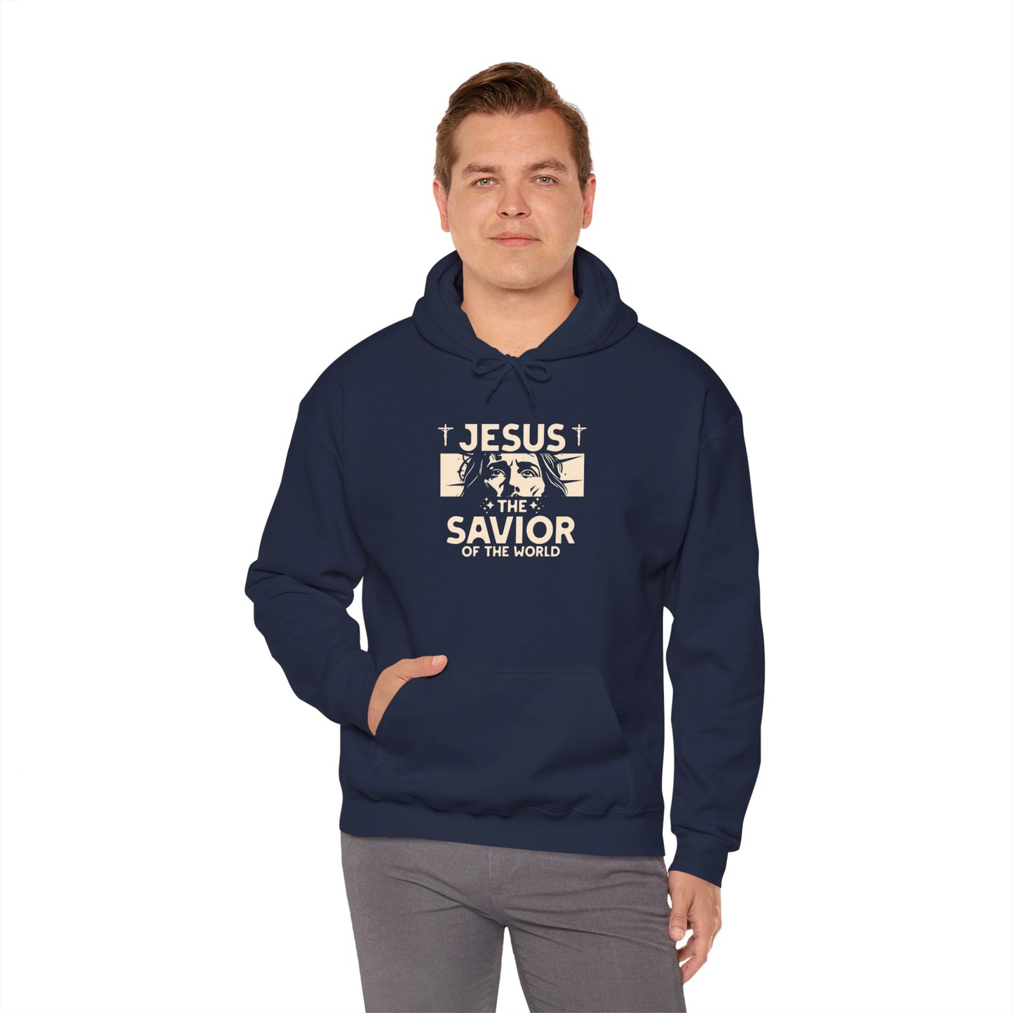 JESUS SAVIOR Motivational Hooded Sweatshirt
