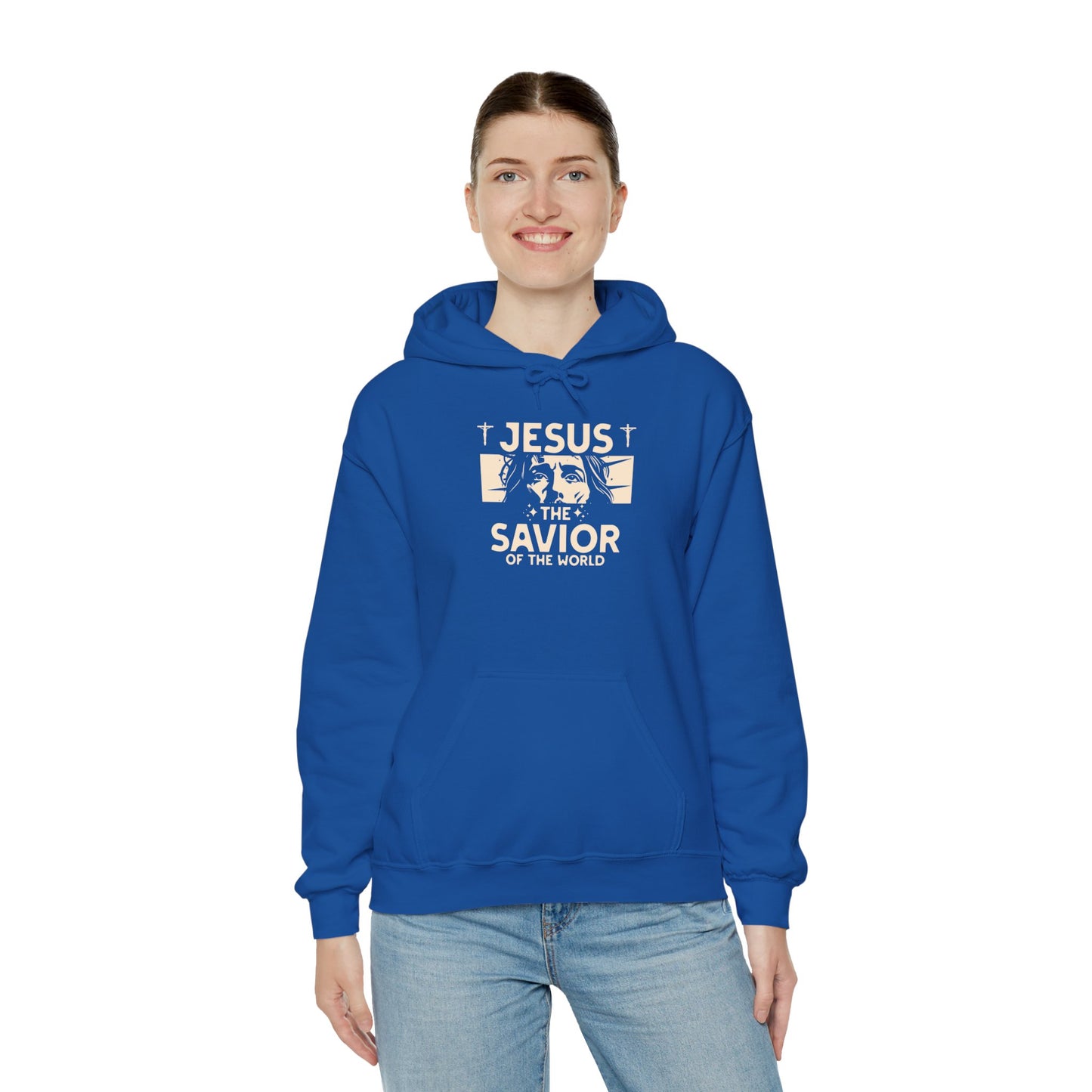 JESUS SAVIOR Motivational Hooded Sweatshirt