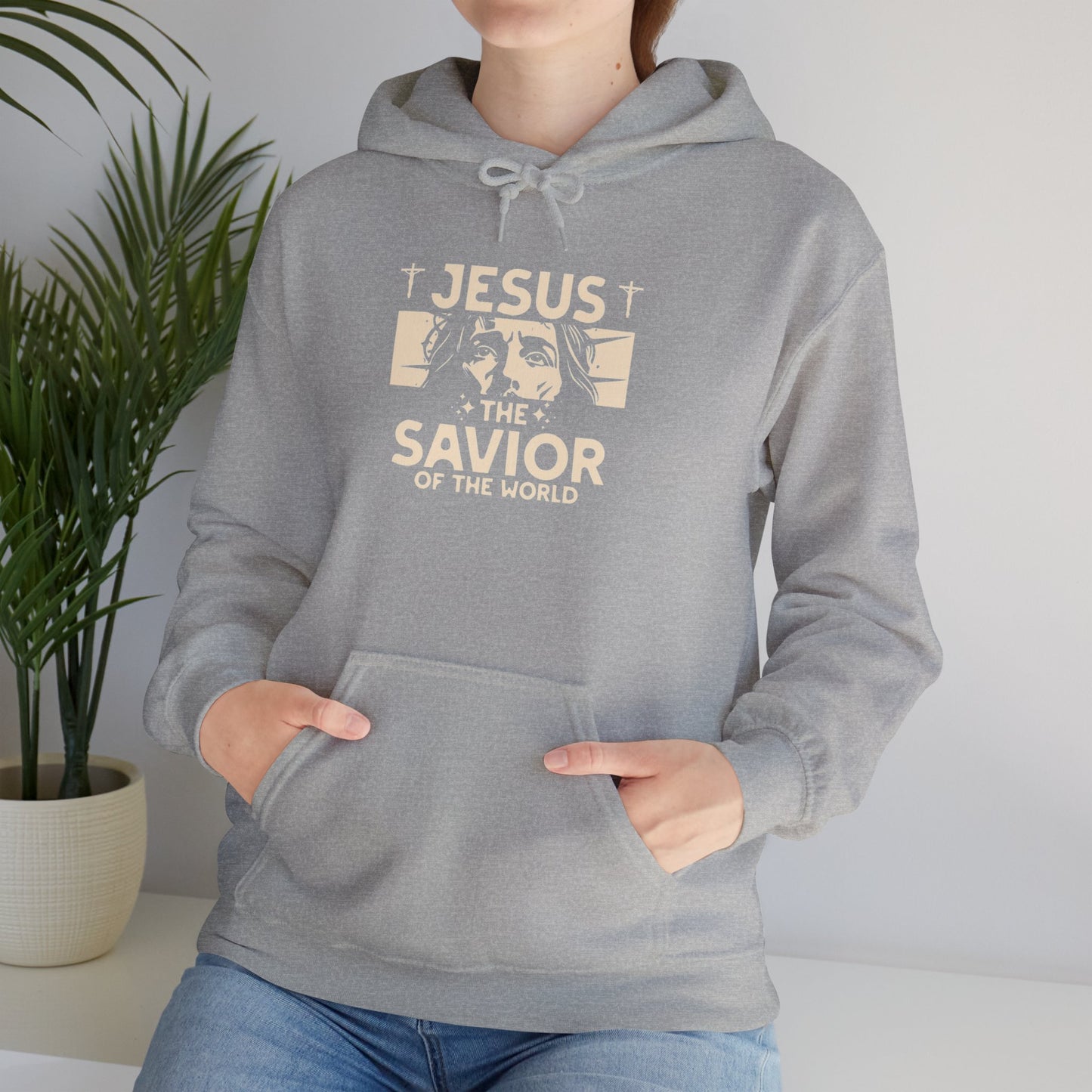 JESUS SAVIOR Motivational Hooded Sweatshirt