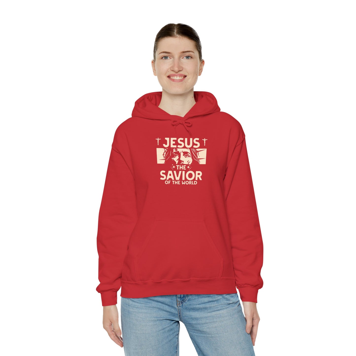 JESUS SAVIOR Motivational Hooded Sweatshirt