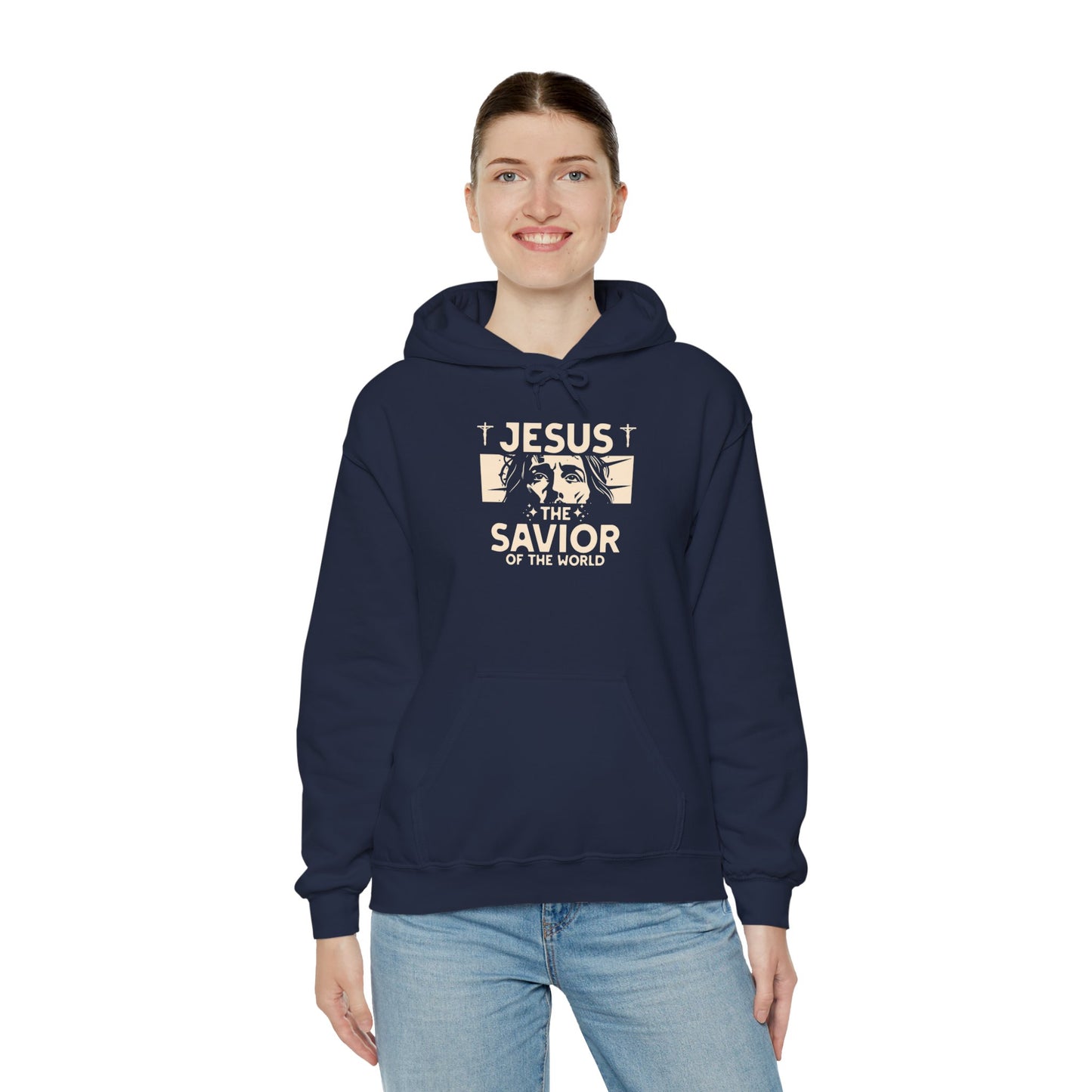 JESUS SAVIOR Motivational Hooded Sweatshirt