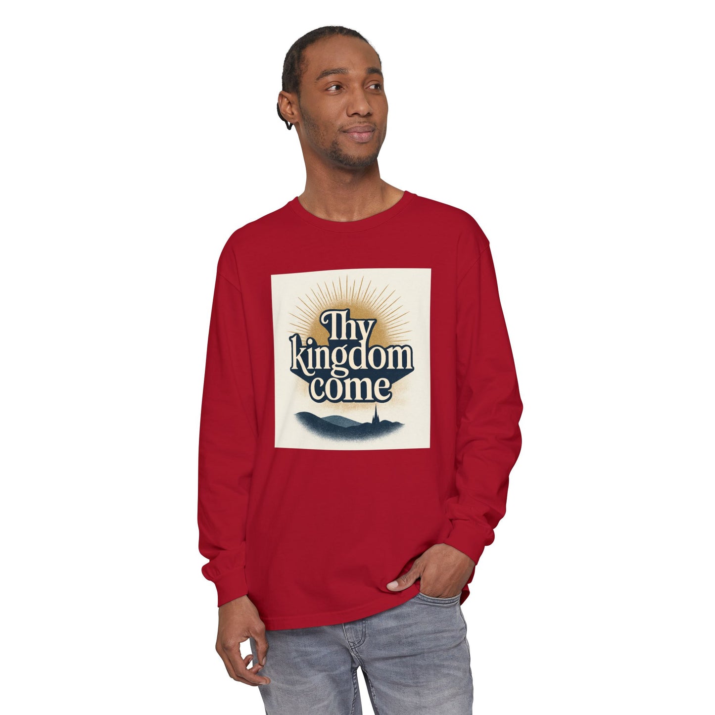 Send Me Garment-Dyed Long Sleeve Shirt - Here Am I! Send Me! Tee
