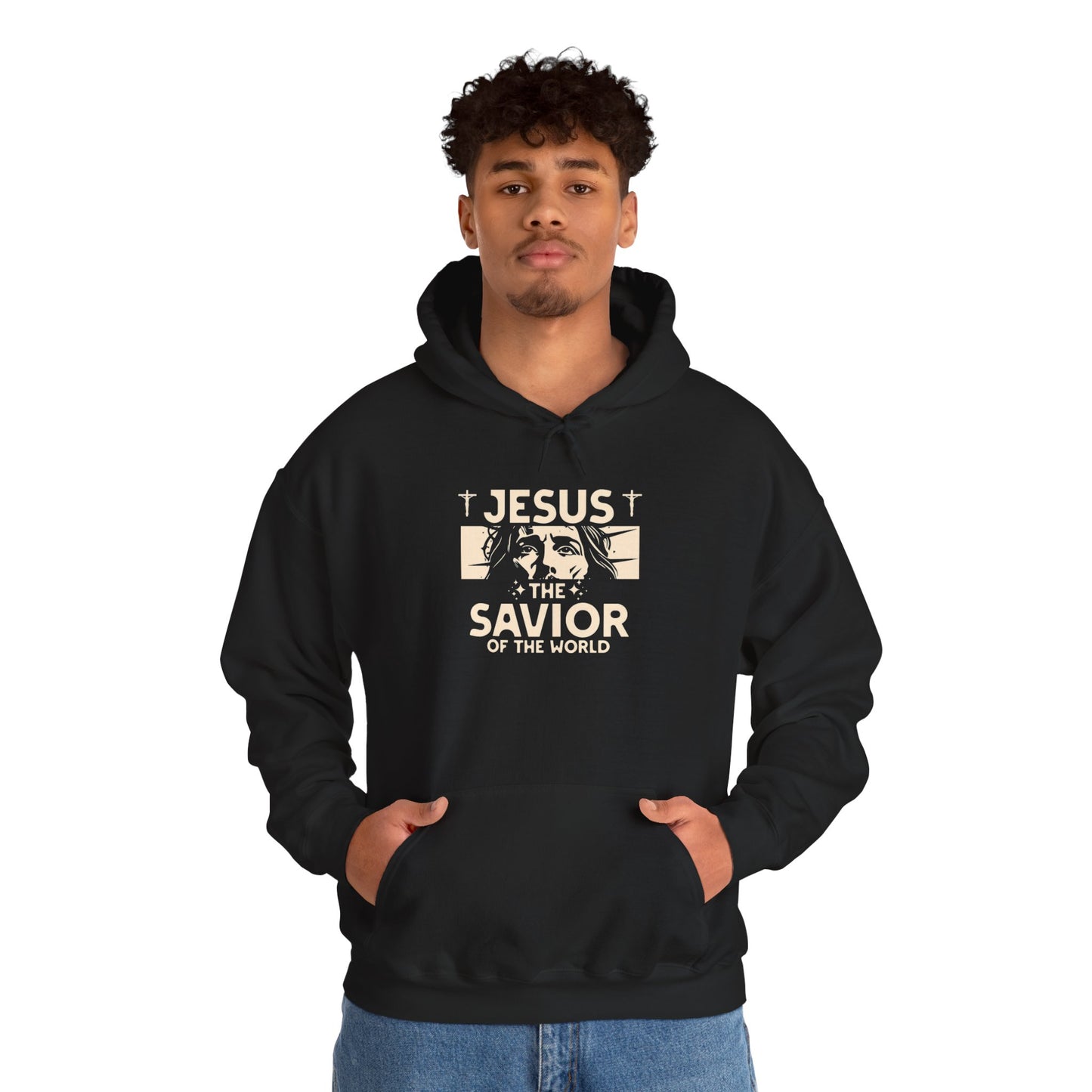 JESUS SAVIOR Motivational Hooded Sweatshirt