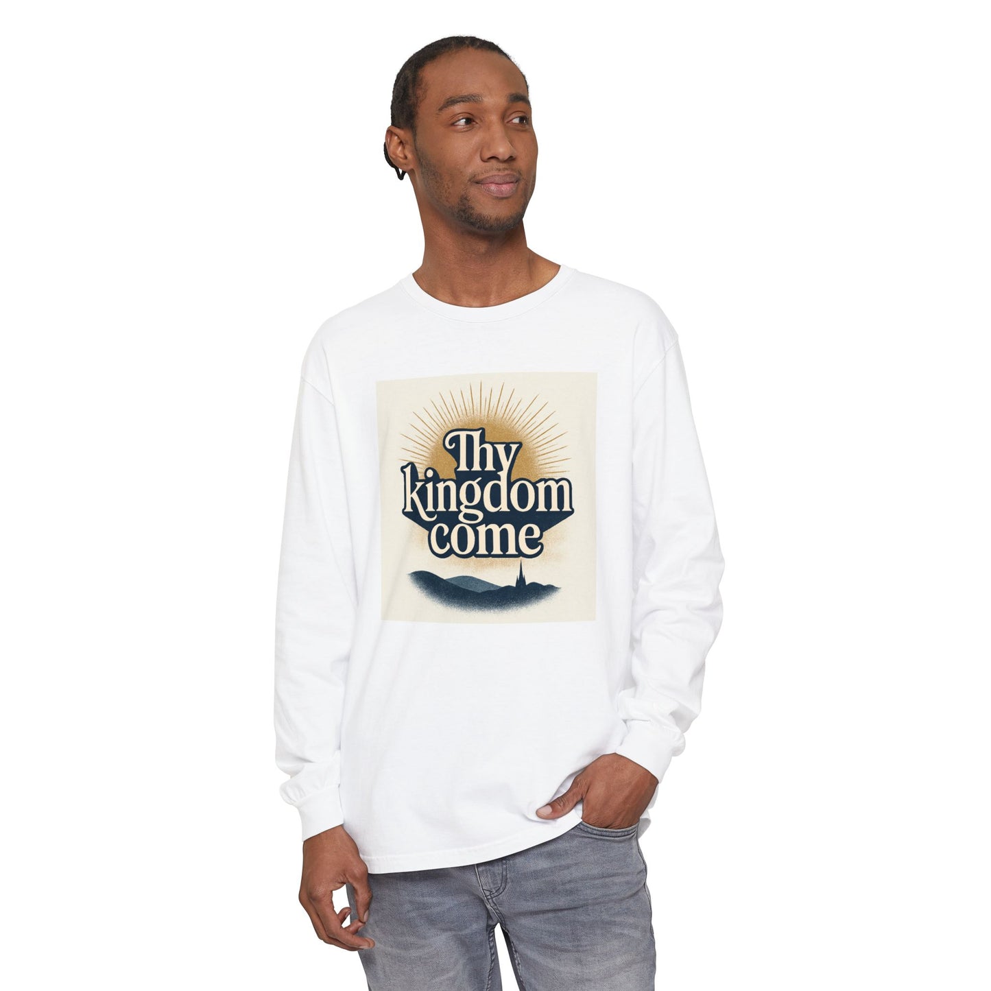 Send Me Garment-Dyed Long Sleeve Shirt - Here Am I! Send Me! Tee