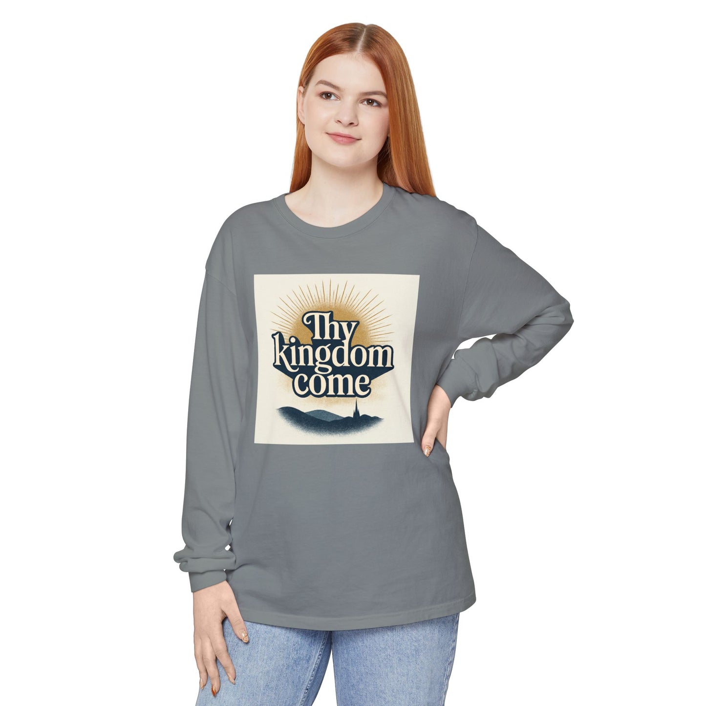 Send Me Garment-Dyed Long Sleeve Shirt - Here Am I! Send Me! Tee