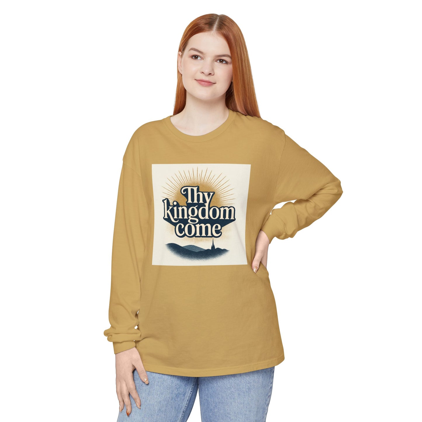 Send Me Garment-Dyed Long Sleeve Shirt - Here Am I! Send Me! Tee