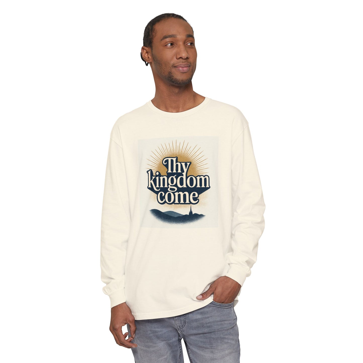 Send Me Garment-Dyed Long Sleeve Shirt - Here Am I! Send Me! Tee