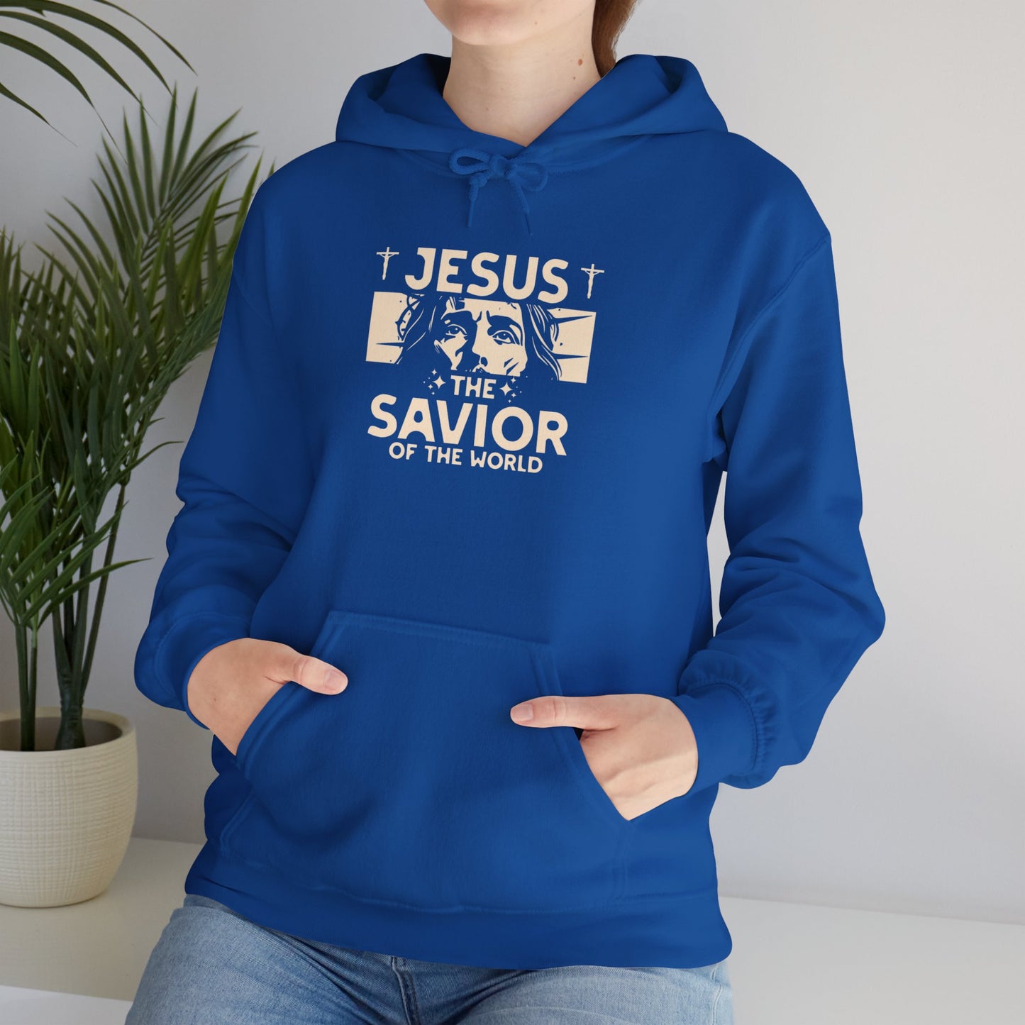 JESUS SAVIOR Motivational Hooded Sweatshirt