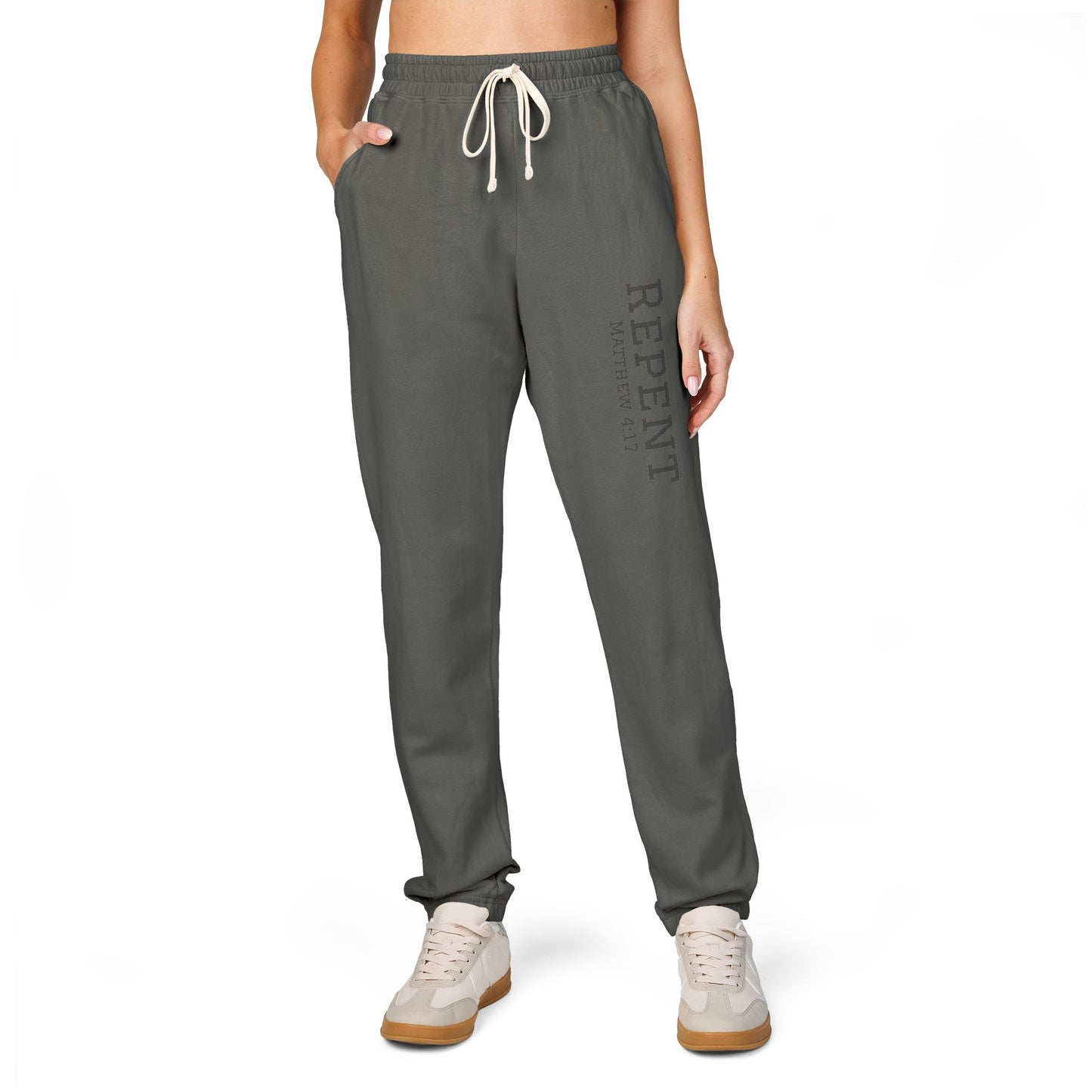 Repent Comfortable Garment-Dyed Fleece Sweatpants Unisex