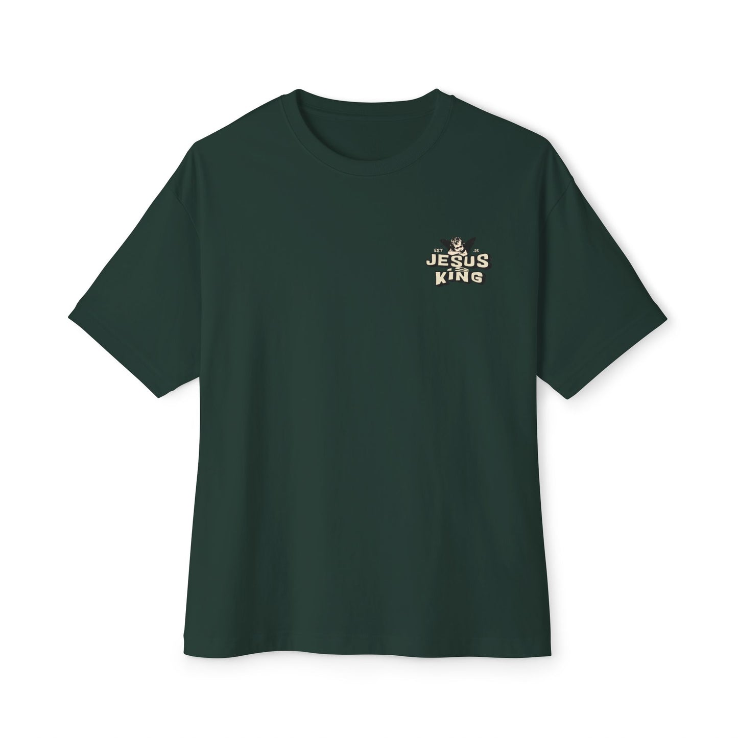 Jesus King Unisex Oversized Tee - Casual Outing, Spiritual Gift, Sunday Service, Inspirational Fashion, Trendy Lifestyle