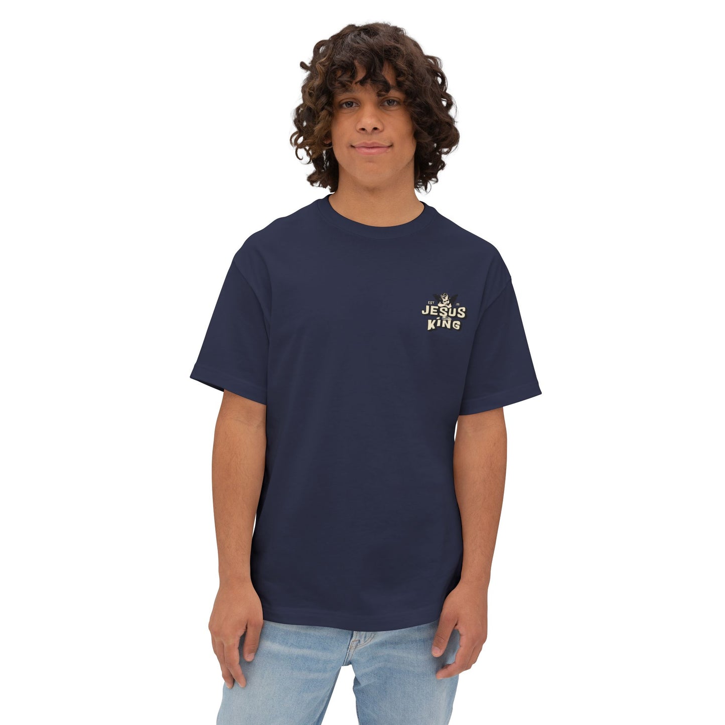 Jesus King Unisex Oversized Tee - Casual Outing, Spiritual Gift, Sunday Service, Inspirational Fashion, Trendy Lifestyle