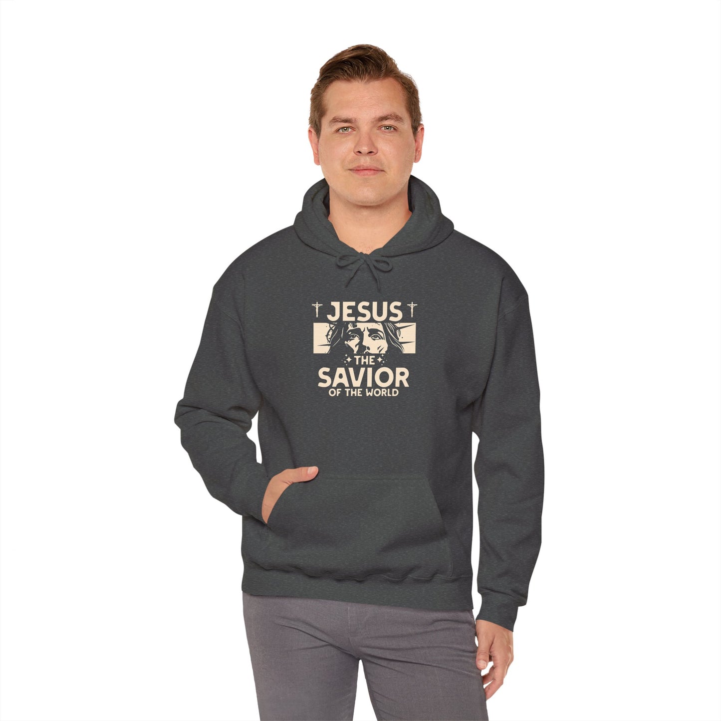 JESUS SAVIOR Motivational Hooded Sweatshirt