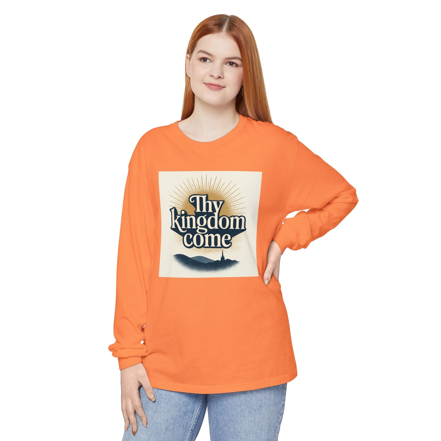 Send Me Garment-Dyed Long Sleeve Shirt - Here Am I! Send Me! Tee