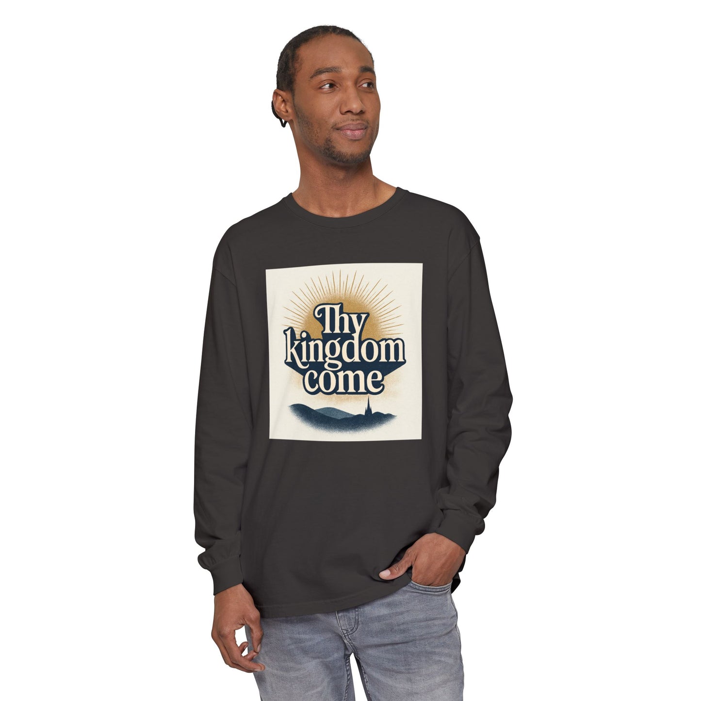 Send Me Garment-Dyed Long Sleeve Shirt - Here Am I! Send Me! Tee