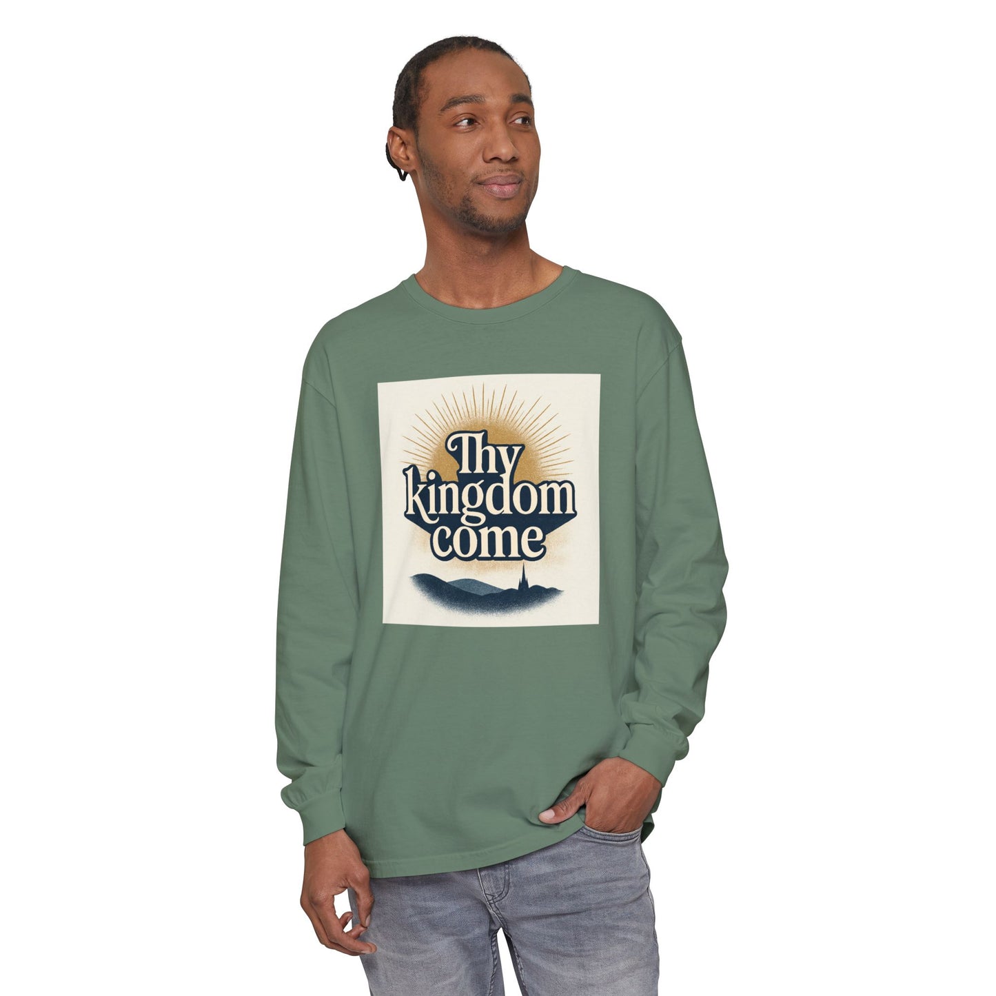 Send Me Garment-Dyed Long Sleeve Shirt - Here Am I! Send Me! Tee