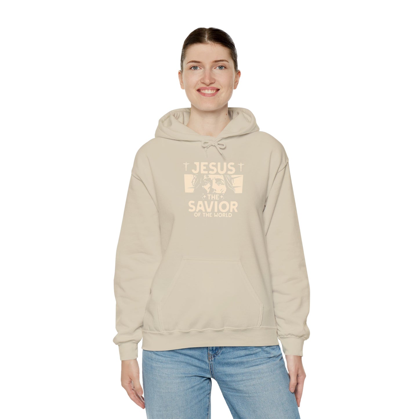 JESUS SAVIOR Motivational Hooded Sweatshirt