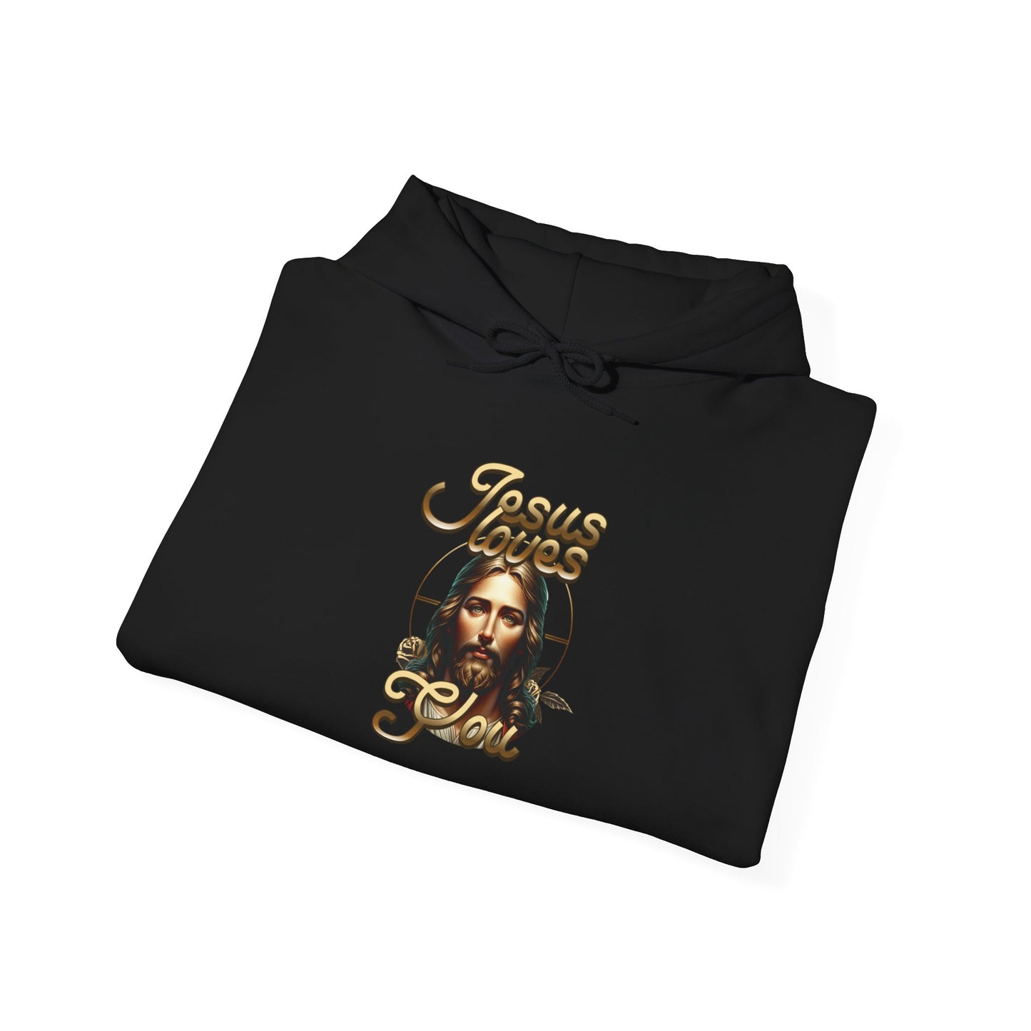 JESUS LOVES YOU Motivational Hooded Sweatshirt