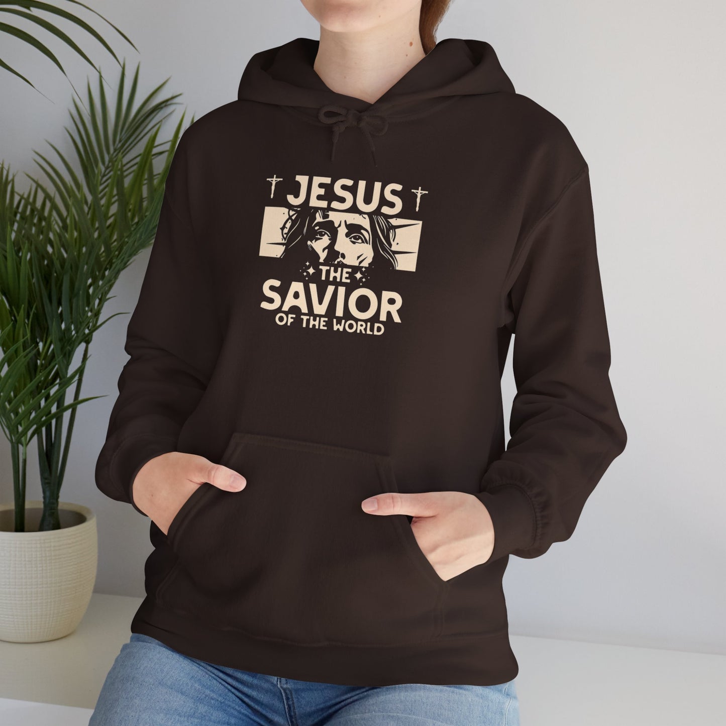 JESUS SAVIOR Motivational Hooded Sweatshirt