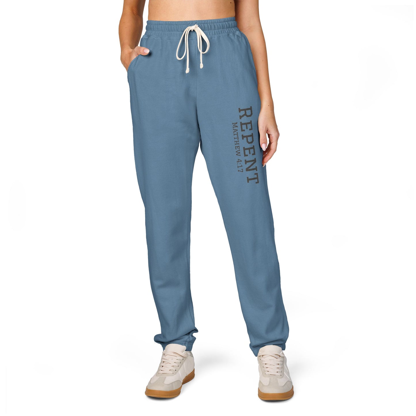 Repent Comfortable Garment-Dyed Fleece Sweatpants Unisex