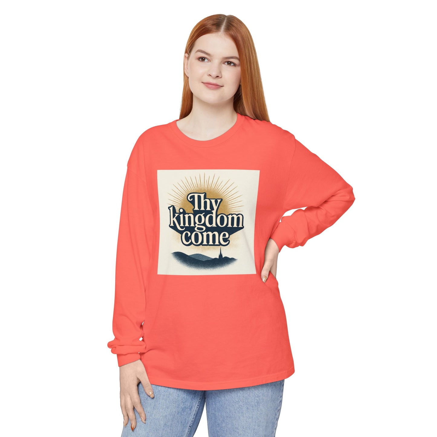 Send Me Garment-Dyed Long Sleeve Shirt - Here Am I! Send Me! Tee