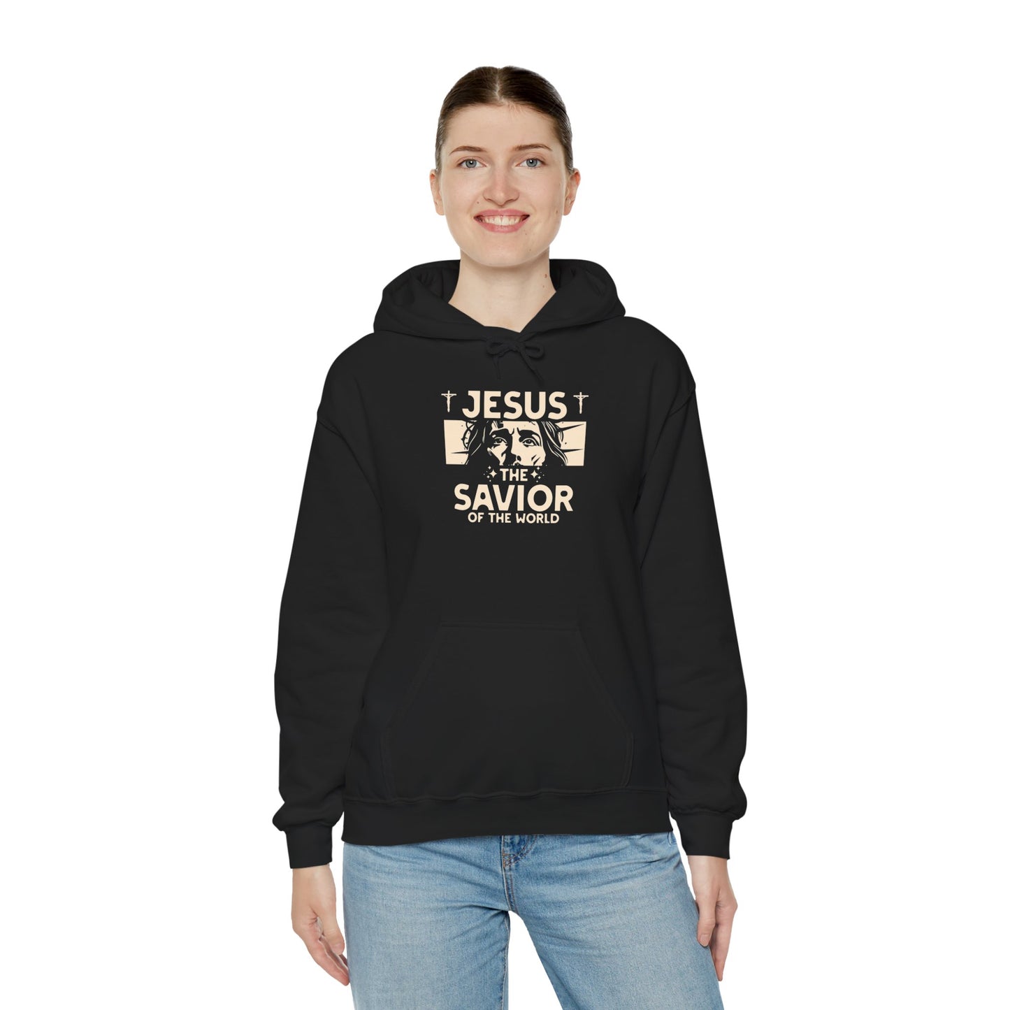 JESUS SAVIOR Motivational Hooded Sweatshirt