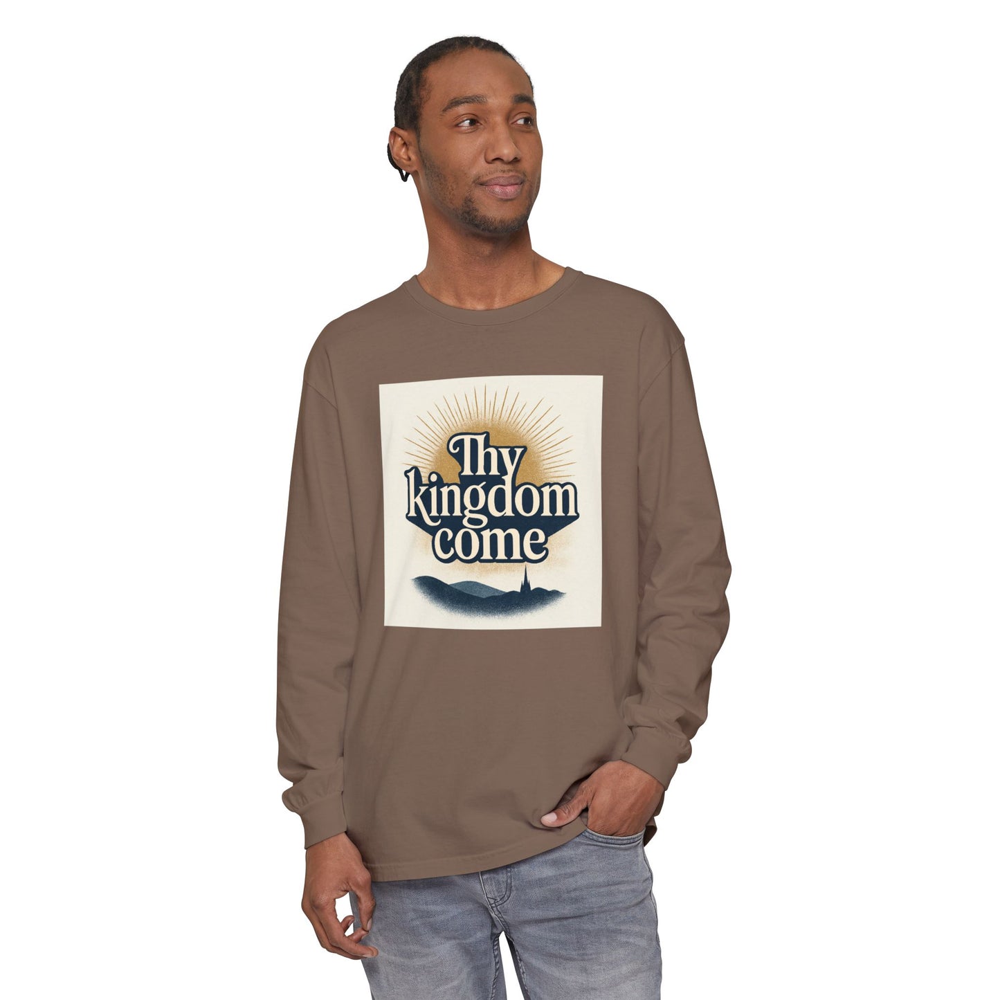 Send Me Garment-Dyed Long Sleeve Shirt - Here Am I! Send Me! Tee