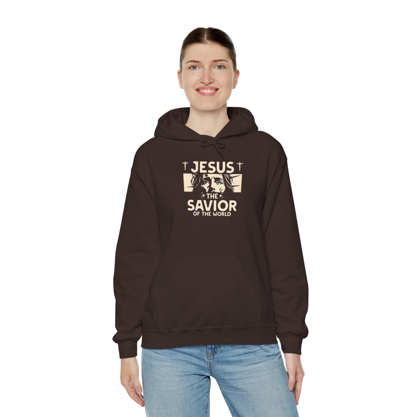 JESUS SAVIOR Motivational Hooded Sweatshirt