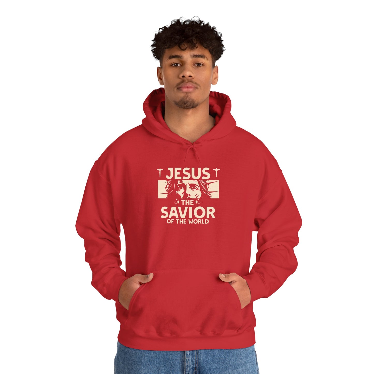 JESUS SAVIOR Motivational Hooded Sweatshirt