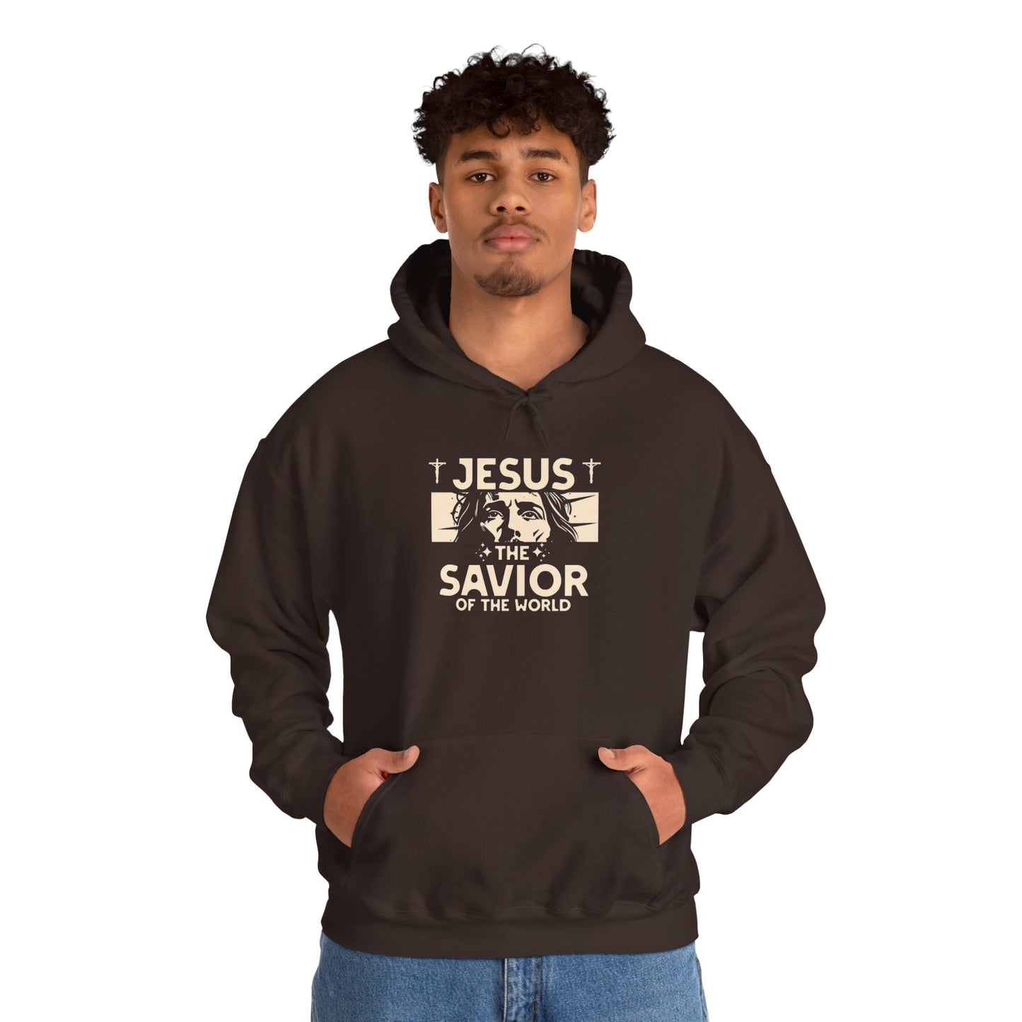 JESUS SAVIOR Motivational Hooded Sweatshirt