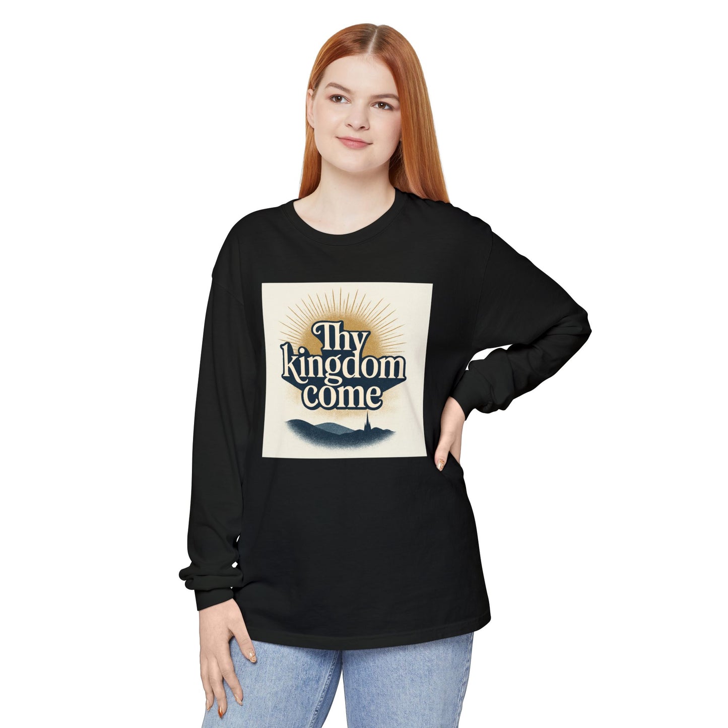 Send Me Garment-Dyed Long Sleeve Shirt - Here Am I! Send Me! Tee