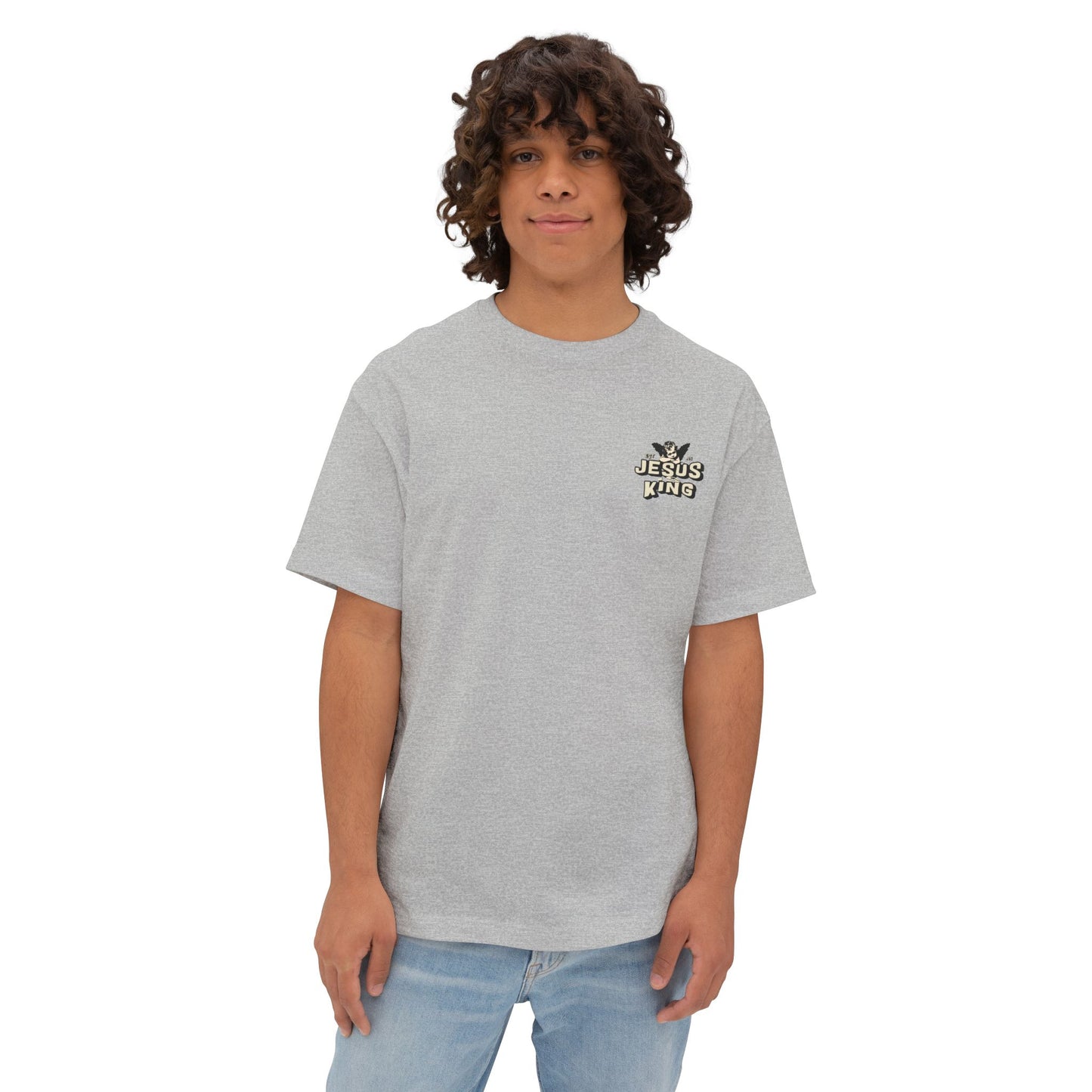 Jesus King Unisex Oversized Tee - Casual Outing, Spiritual Gift, Sunday Service, Inspirational Fashion, Trendy Lifestyle