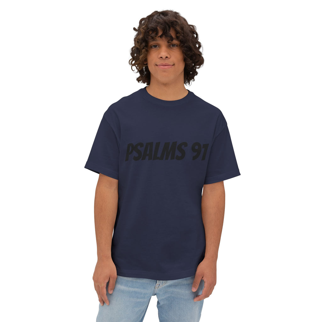 Psalms 91 Unisex Oversized Tee, Casual Wear, Christian Apparel, Gift for Believers, Everyday Statement Shirt