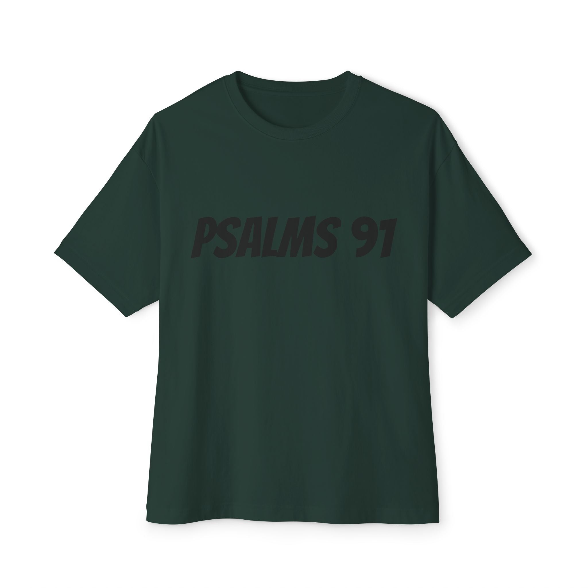Psalms 91 Unisex Oversized Tee, Casual Wear, Christian Apparel, Gift for Believers, Everyday Statement Shirt