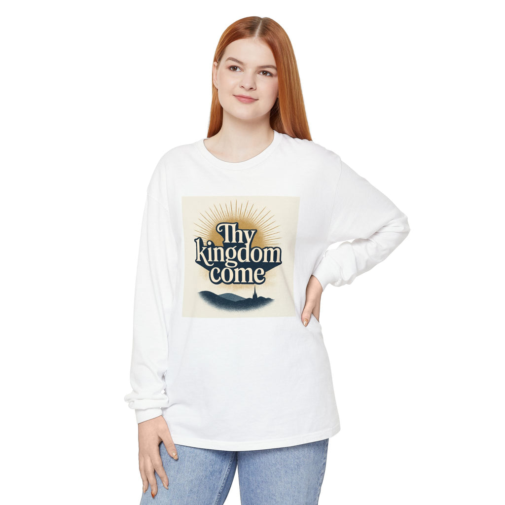 Send Me Garment-Dyed Long Sleeve Shirt - Here Am I! Send Me! Tee