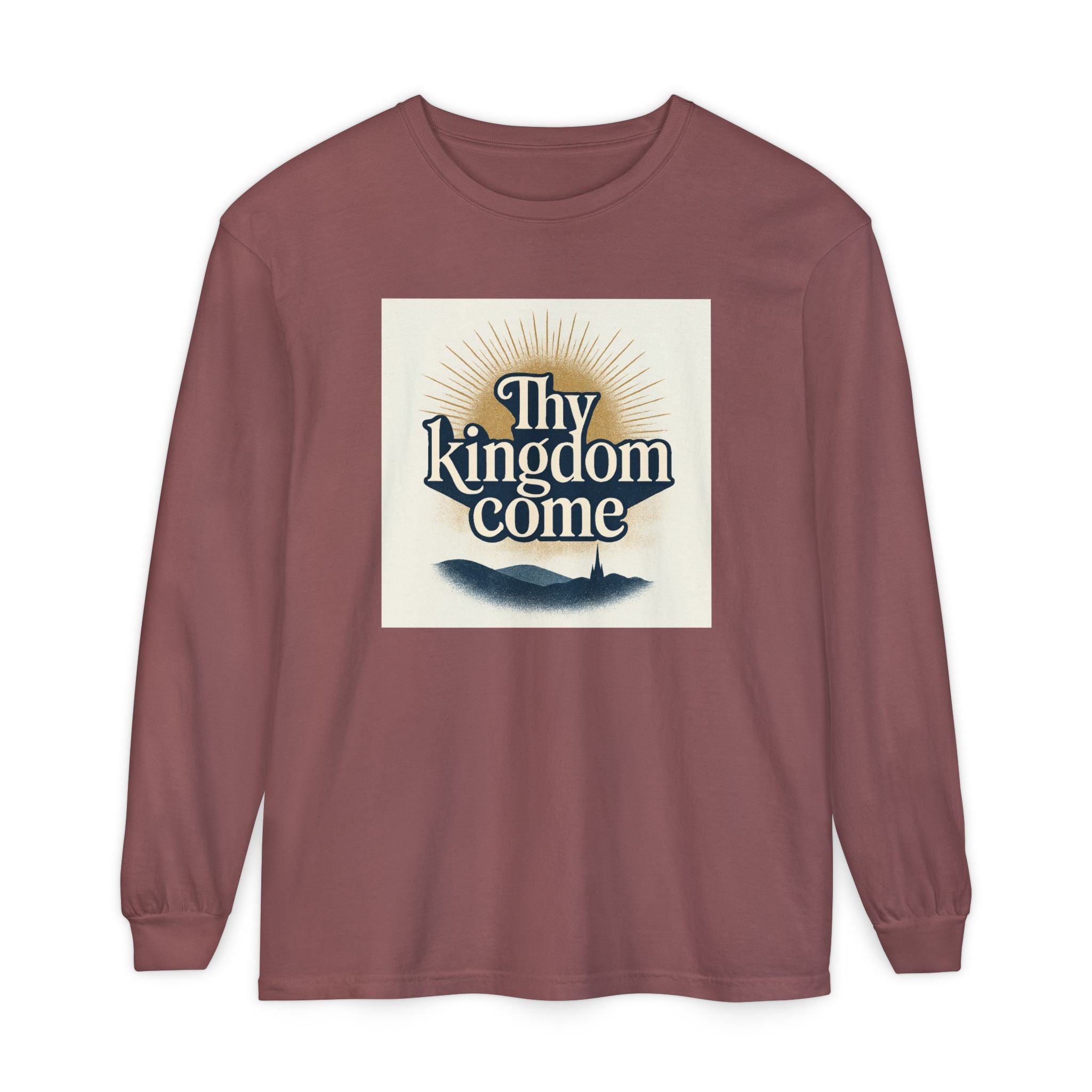 Send Me Garment-Dyed Long Sleeve Shirt - Here Am I! Send Me! Tee