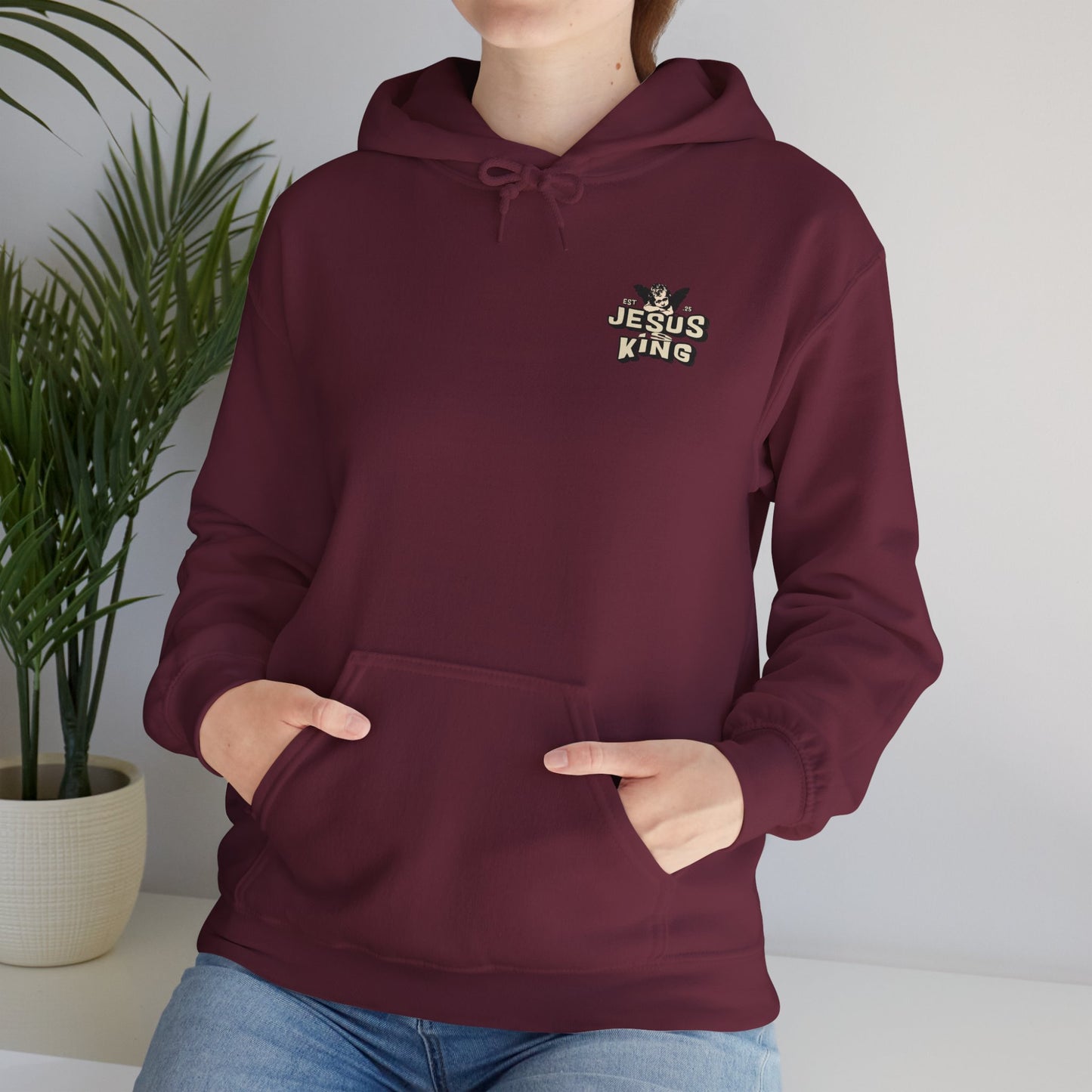 JESUS IS KING Motivational Hooded Sweatshirt