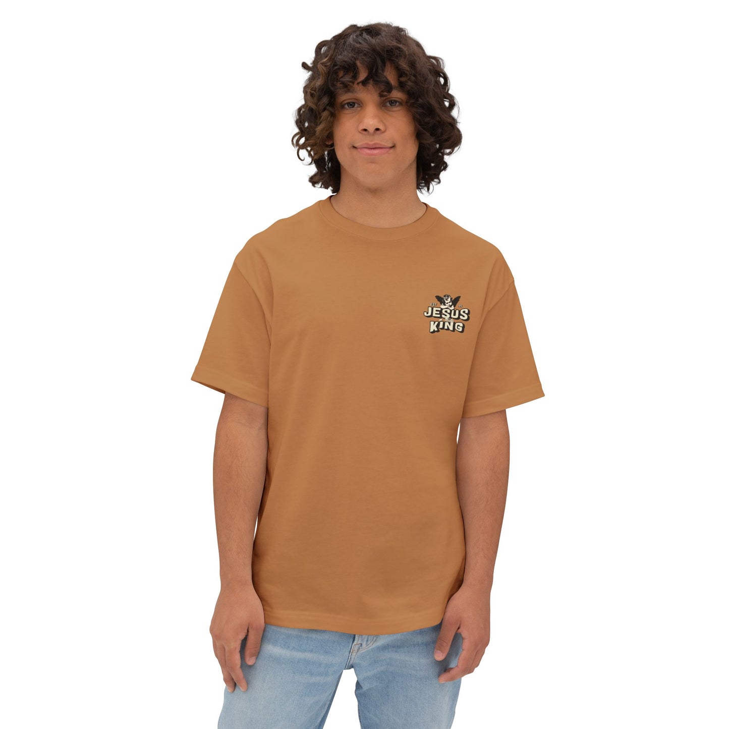 Jesus King Unisex Oversized Tee - Casual Outing, Spiritual Gift, Sunday Service, Inspirational Fashion, Trendy Lifestyle