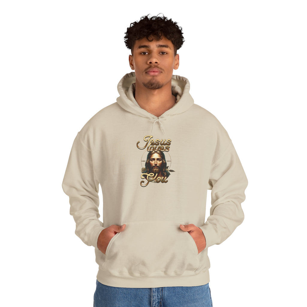 JESUS LOVES YOU Motivational Hooded Sweatshirt