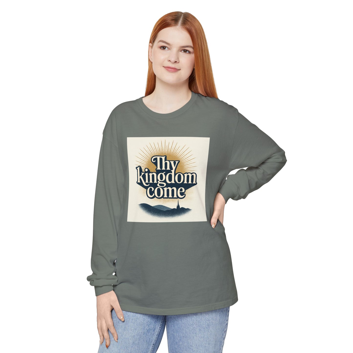 Send Me Garment-Dyed Long Sleeve Shirt - Here Am I! Send Me! Tee