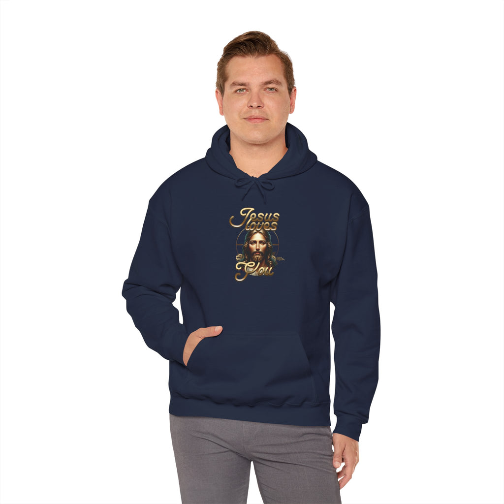 JESUS LOVES YOU Motivational Hooded Sweatshirt