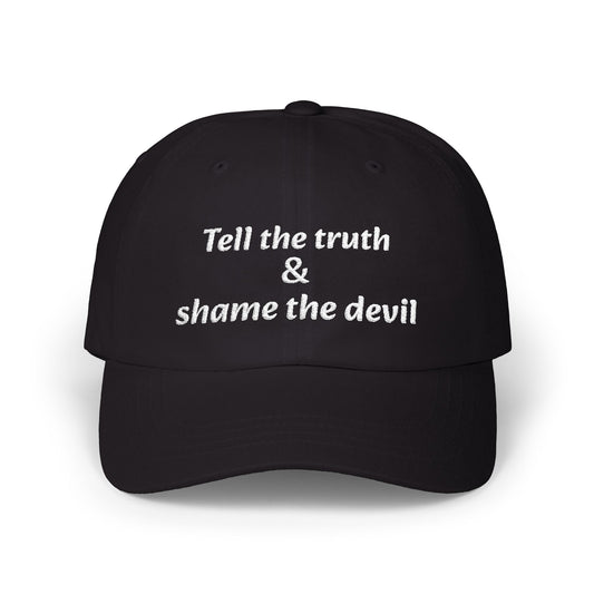 Black Classic Dad Cap with Inspiring Quote
