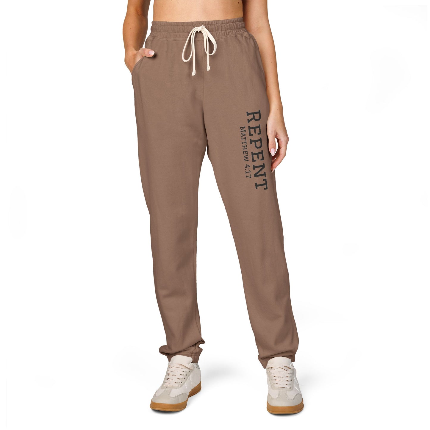 Repent Comfortable Garment-Dyed Fleece Sweatpants Unisex