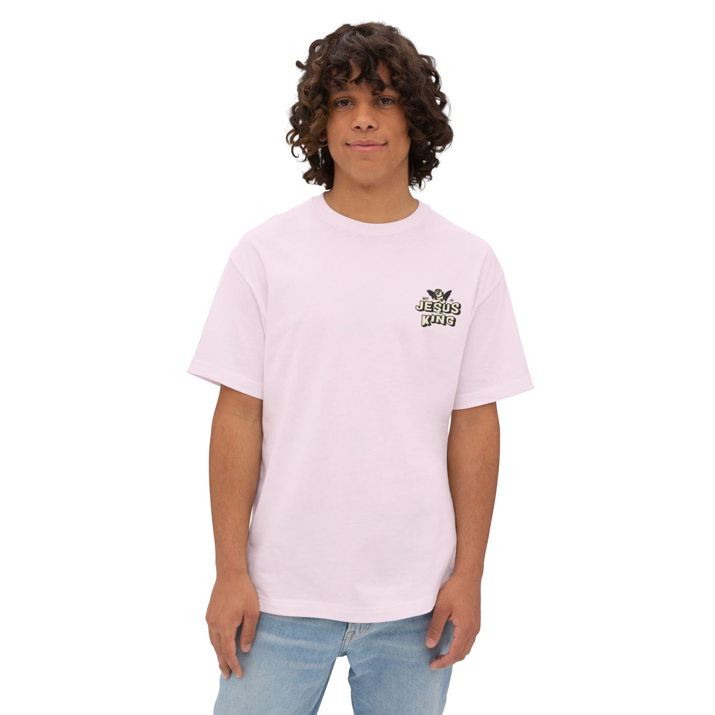 Jesus King Unisex Oversized Tee - Casual Outing, Spiritual Gift, Sunday Service, Inspirational Fashion, Trendy Lifestyle