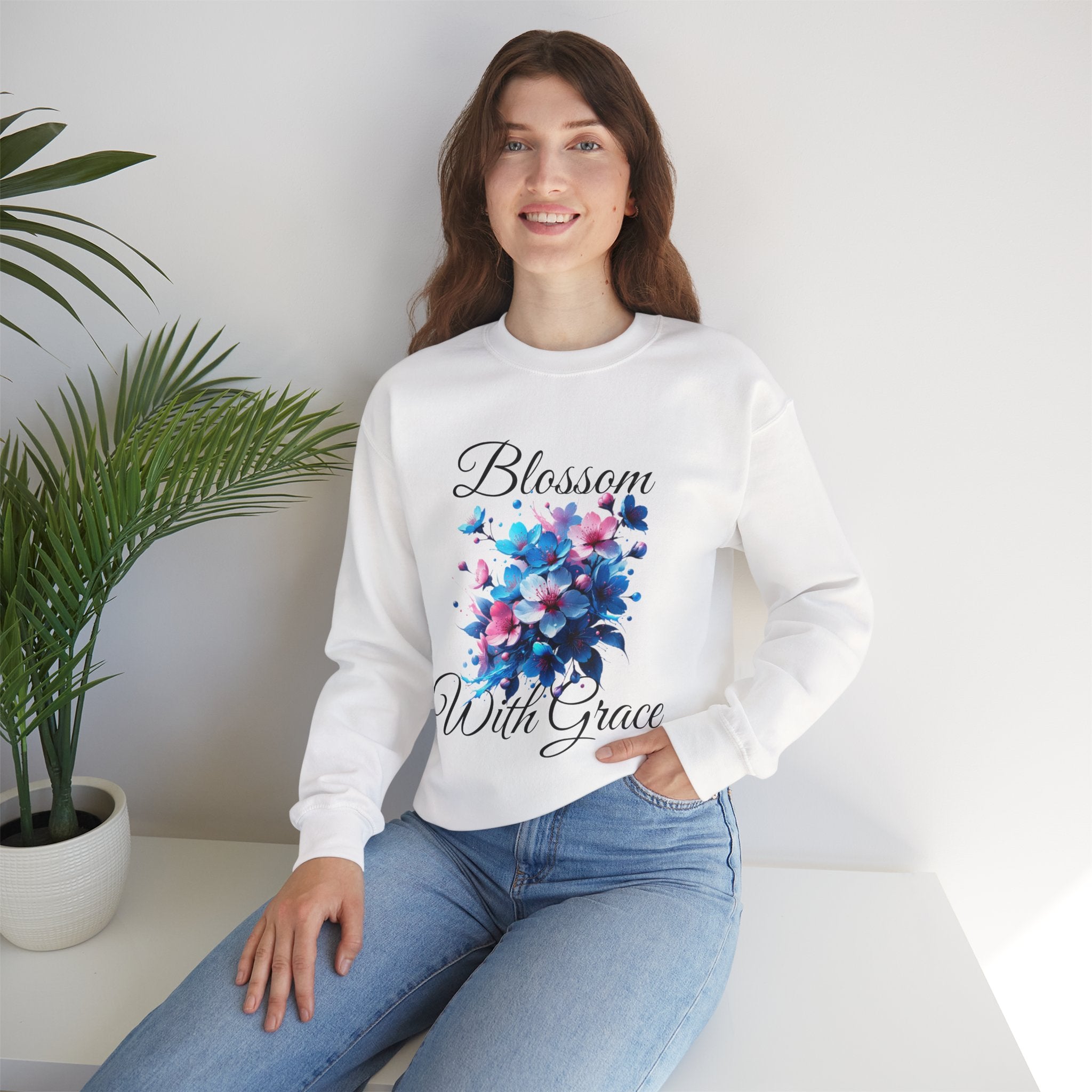BLOSSOM Stylish Faith-Inspired Crewneck Sweatshirt