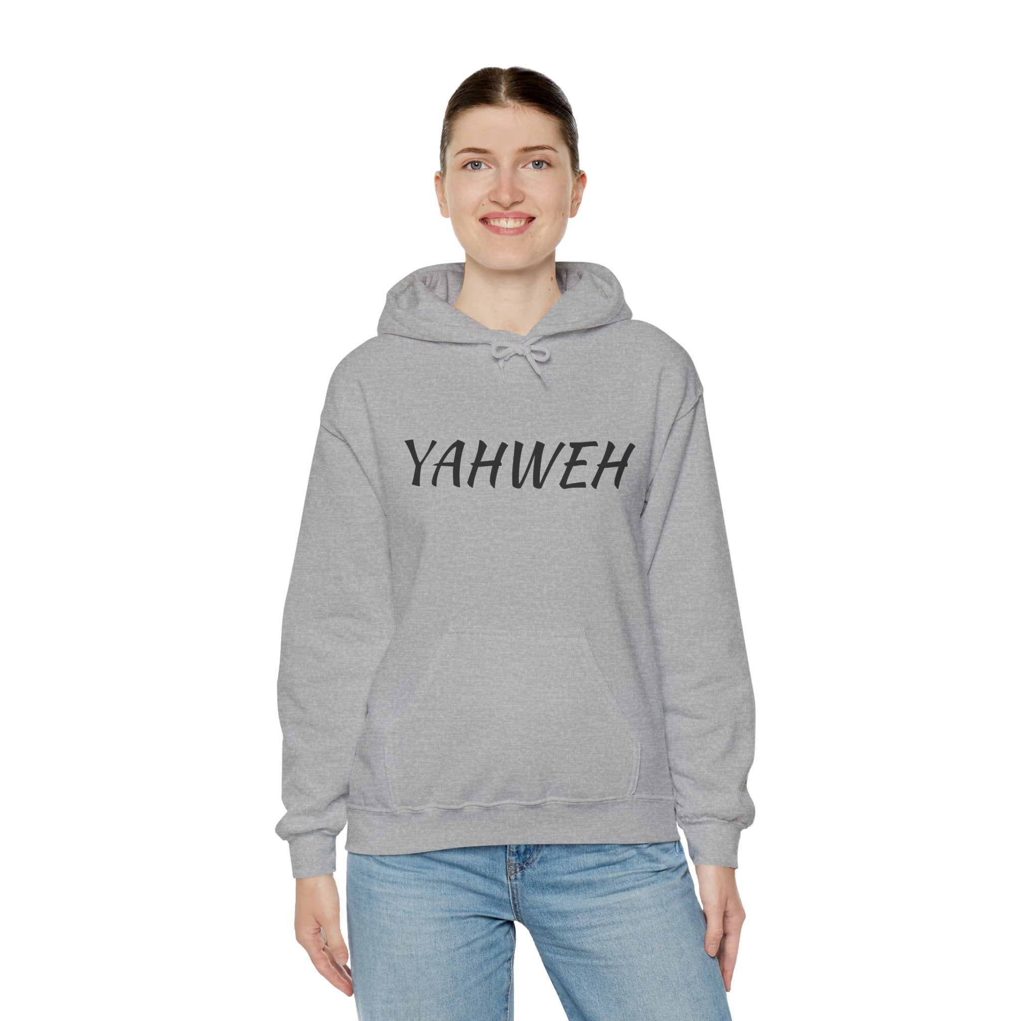YAHWEH Unisex Heavy Blend™ Hooded Sweatshirt, Cozy Faith Hoodie, Casual Spiritual Sweatshirt, Gift for Believers, Religious Apparel