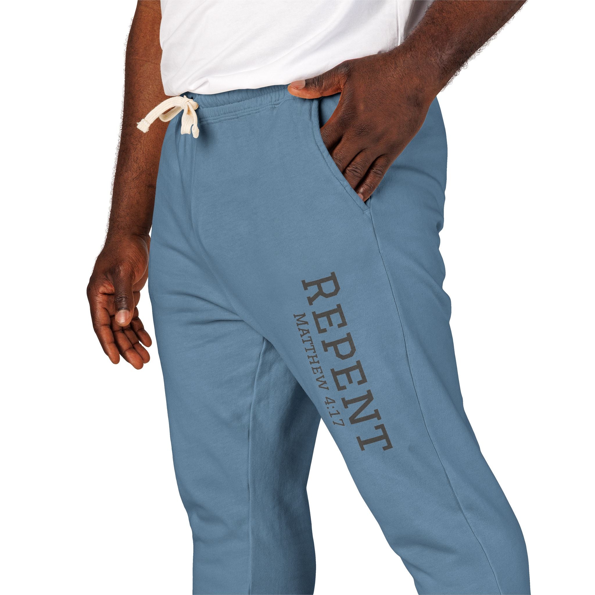 Repent Comfortable Garment-Dyed Fleece Sweatpants Unisex