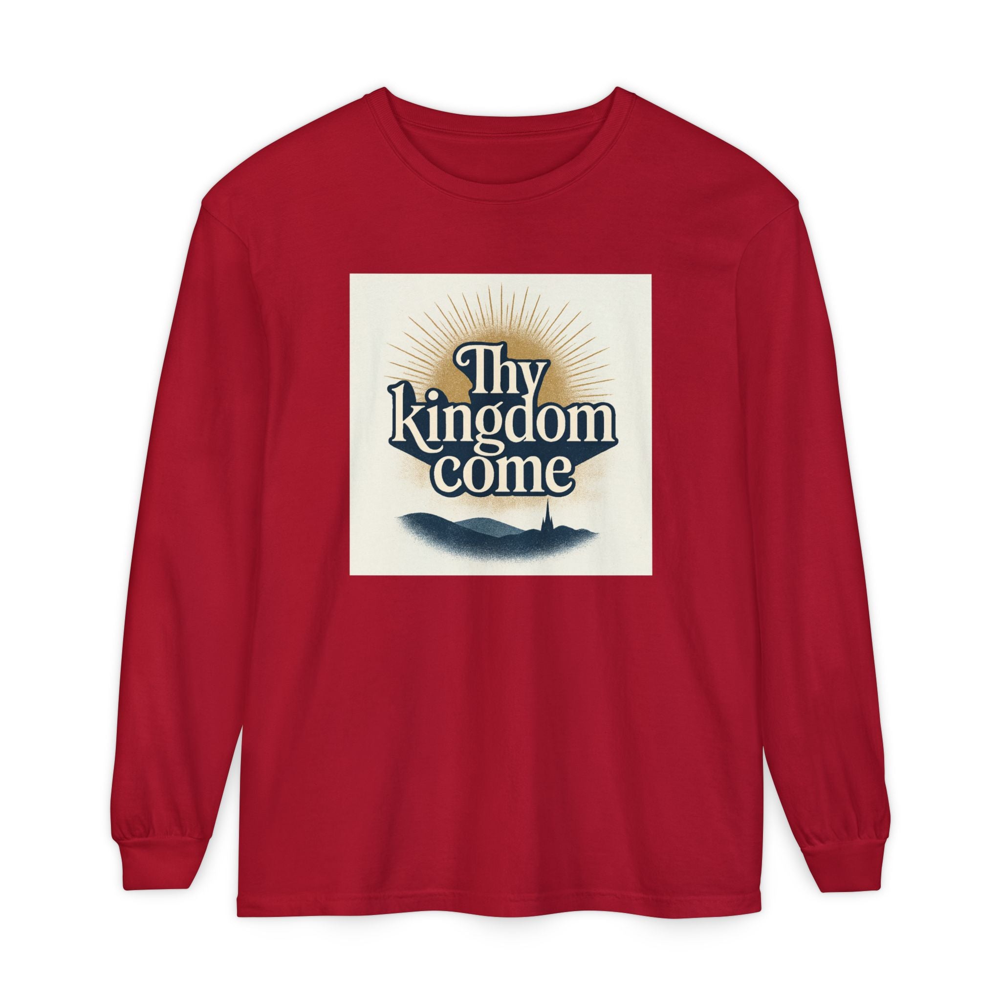 Send Me Garment-Dyed Long Sleeve Shirt - Here Am I! Send Me! Tee